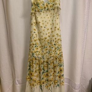 Cross strap floral maxi dress